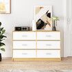 Chest of 6 Drawers Tallboy Dresser Bedside Table Storage Cabinet Unit TV Stand Bedroom Hallway Furniture Wood Fabric