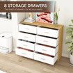 Chest of 8 Drawers Dresser Tallboy Bedside Table TV Stand Storage Cabinet Unit Bedroom Hallway Furniture Wood Fabric