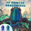 3D Printed Dragon Egg Flexible Laser Fidget Toy Home Office Desk Decor Figurine Articulated Model Surprise Gift Autism