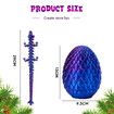 3D Printed Dragon Egg Flexible Articulated Fidget Toy Scale Desk Figurine Decor Easter Gift Mystery Crystal Laser Model