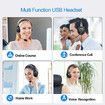 Wired Headset with Microphone for PC/Laptop,with Noise Cancelling for Home Office Online Class,Call Center,USB,In-Line Controls