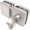 304 Stainless Steel  Metal Chrome Steel 10 mm -12 mm Sliding Glass Door Security Lock Swing Hinged Frameless Push Gate Lock with 3 Keys (Square)