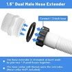 2Pcs Pool Split Hose Connector Compatible with Intex Coleman Swimming Pump 1.5 Inch Pool Hose Extender with 2 L Rings Gaskets