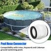2Pcs Pool Split Hose Connector Compatible with Intex Coleman Swimming Pump 1.5 Inch Pool Hose Extender with 2 L Rings Gaskets