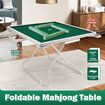 Mahjong Poker Game Table  Portable MaJiang Folding Card Board Blackjack Domino Gaming Desk Lightweight for Camping Picnic Green