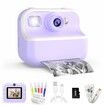 Kids Camera Instant Print Toys Toddler Printing Photos 1080P Video 12MP Digital Selfie Gift 32GB SD Card Girls Boys 3+ Purple Creative Fun Device