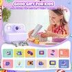 Kids Camera Instant Print Toys Toddler Printing Photos 1080P Video 12MP Digital Selfie Gift 32GB SD Card Girls Boys 3+ Purple Creative Fun Device