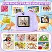 Kids Camera Instant Print Toys Toddler Printing Photos 1080P Video 12MP Digital Selfie Gift 32GB SD Card Girls Boys 3+ Purple Creative Fun Device