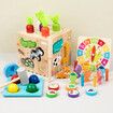 8 in 1 Montessori Toys for Boys and Girls, Includes Object Permanence Box, Montessori Coin Box, Carrot Harvest Game, Matchstick Color Drop Game