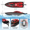 2.4Ghz RC Boat 30KMH Fast with Lights for Pools and Lakes with 2 Rechargeable Batteries Toys Gifts Color Red