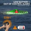 2.4Ghz RC Boat 30KMH Fast with Lights for Pools and Lakes with 2 Rechargeable Batteries Toys Gifts Color Green