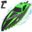 2.4Ghz RC Boat 30KMH Fast with Lights for Pools and Lakes with 2 Rechargeable Batteries Toys Gifts Color Green