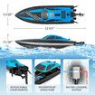 2.4Ghz RC Boat 30KMH Fast with Lights for Pools and Lakes with 2 Rechargeable Batteries Toys Gifts Color Blue