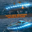 2.4Ghz RC Boat 30KMH Fast with Lights for Pools and Lakes with 2 Rechargeable Batteries Toys Gifts Color Blue