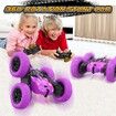 Remote Control Car,360 Flips Rotating Stunt RC Cars,Double Sided RC Car with LED Lights,2.4Ghz All Terrain Rechargeable Electric Drift Car Toys for Ages 3+ Birthday Gift (Purple)