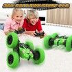 Remote Control Car,360 Flips Rotating Stunt RC Cars,Double Sided RC Car with LED Lights,2.4Ghz All Terrain Rechargeable Electric Drift Car Toys for Ages 3+ Birthday Gift (Green)