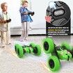 Remote Control Car,360 Flips Rotating Stunt RC Cars,Double Sided RC Car with LED Lights,2.4Ghz All Terrain Rechargeable Electric Drift Car Toys for Ages 3+ Birthday Gift (Green)