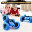 Remote Control Car,360 Flips Rotating Stunt RC Cars,Double Sided RC Car with LED Lights,2.4Ghz All Terrain Rechargeable Electric Drift Car Toys for Ages 3+ Birthday Gift (Blue)