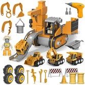 Kids Construction Toys Truck Set,Engineeering Vehicle Palyset,Crane Transport Trailer DIY Take Apart Toys for Christmas Birthday Gifts Boys Girls