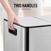 60L Rubbish Bin Dustbin Pedal Recycling Trashcan Kitchen Waste Garbage Household Stepbin 3 Compartment Stainless Steel