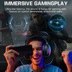 Wireless Bluetooth Headphones with ANC Microphone, Rainbow RGB Lights Foldable Over-Ear Headphones with Music & Game Mode for Travel Home Office