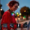 Wireless Bluetooth Headphones with ANC Microphone, Rainbow RGB Lights Foldable Over-Ear Headphones with Music & Game Mode for Travel Home Office