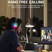 Wireless Bluetooth Headphones with ANC Microphone, Rainbow RGB Lights Foldable Over-Ear Headphones with Music & Game Mode for Travel Home Office