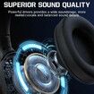 Wireless Bluetooth Headphones with ANC Microphone, Rainbow RGB Lights Foldable Over-Ear Headphones with Music & Game Mode for Travel Home Office