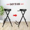 Foldable Guitar Stool Player Practice Chair Padded Seat with Rear Mounted Acoustic Electric Bass Instrument Stand Holder Hanger