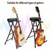 Foldable Guitar Stool Player Practice Chair Padded Seat with Rear Mounted Acoustic Electric Bass Instrument Stand Holder Hanger