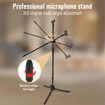 Microphone Mic Stand Boom Arm Holder Floor Tripod Foldable Adjustable Lightweight Black
