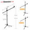Microphone Mic Stand Boom Arm Holder Floor Tripod Foldable Adjustable Lightweight Black