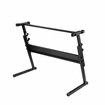 Z Style Keyboard Stand Piano Music Holder Musical Instrument Organizer Adjustable Portable Fits 54 or 61 Key Pianos Steel Black