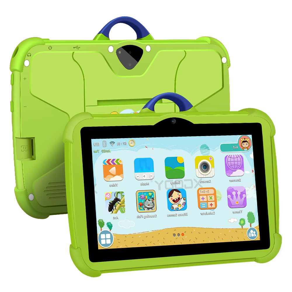 7 Inch Kids Tablet for Kids, 8GB Toddler Tablet, Android Learning Tablet with WiFi YouTube, Safety Eye Protection Screen, Tablet with Protective Case (Green)