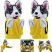 2Pcs Kung Fu Animal Toy Husky Gloves Doll Children's Game Plush Toys Kids Boxing Hand Puppet Stuffed Hand Puppet