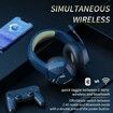 Wireless Gaming Headphones with Microphone for PC PS4 PS5 Playstation 4 5, Bluetooth Gaming Headphones with Microphone for Laptop, Gaming Headphones (Blue Gold)
