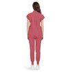 Scrubs Set for Women Nurse Uniform Jogger Suit Stretch Top & Pants with Multi Pocket for Nurse Esthetician Workwear (Coral,Size:XX-Large)