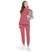 Scrubs Set for Women Nurse Uniform Jogger Suit Stretch Top & Pants with Multi Pocket for Nurse Esthetician Workwear (Coral,Size:X-Large)