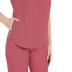 Scrubs Set for Women Nurse Uniform Jogger Suit Stretch Top & Pants with Multi Pocket for Nurse Esthetician Workwear (Coral,Size:X-Large)