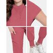 Scrubs Set for Women Nurse Uniform Jogger Suit Stretch Top & Pants with Multi Pocket for Nurse Esthetician Workwear (Coral,Size:X-Large)