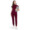 Scrubs Set for Women Nurse Uniform Jogger Suit Stretch Top & Pants with Multi Pocket for Nurse Esthetician Workwear (Red,Size:Small)