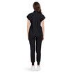 Scrubs Set for Women Nurse Uniform Jogger Suit Stretch Top & Pants with Multi Pocket for Nurse Esthetician Workwear (Black,Size:X-Large)