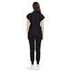 Scrubs Set for Women Nurse Uniform Jogger Suit Stretch Top & Pants with Multi Pocket for Nurse Esthetician Workwear (Black,Size:Small)