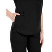 Scrubs Set for Women Nurse Uniform Jogger Suit Stretch Top & Pants with Multi Pocket for Nurse Esthetician Workwear (Black,Size:Small)