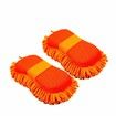 2 Pack Car Wash Sponge,Texture Two Sided Lint and Scratch-Free Ultra Absorbent Cleaning Glove Sponges Washing Tools for Motor Kicthen (Orange)