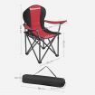 SONGMICS Folding Camping Chair with Bottle Holder Red and Black GCB06BK