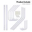 EKKIO 12 Hook Metal Coat Rack Stand with 3-Tier Hat Hanger (White) EK-CRS-100-GQR