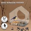 NOVEDEN Window Bird Feeder with Removable Tray Drain Holes and 4 Suction Cups (Transparent) NE-WBF-100-HSXY