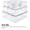 GOMINIMO 10 Pack Clear Stackable Fridge Organiser Bins with Lids (Transparent) GO-STO-103-ZG