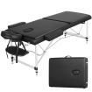 ONIREST 2 Fold Adjustable Portable Massage Bed (Black)OR-MTP-101-NS